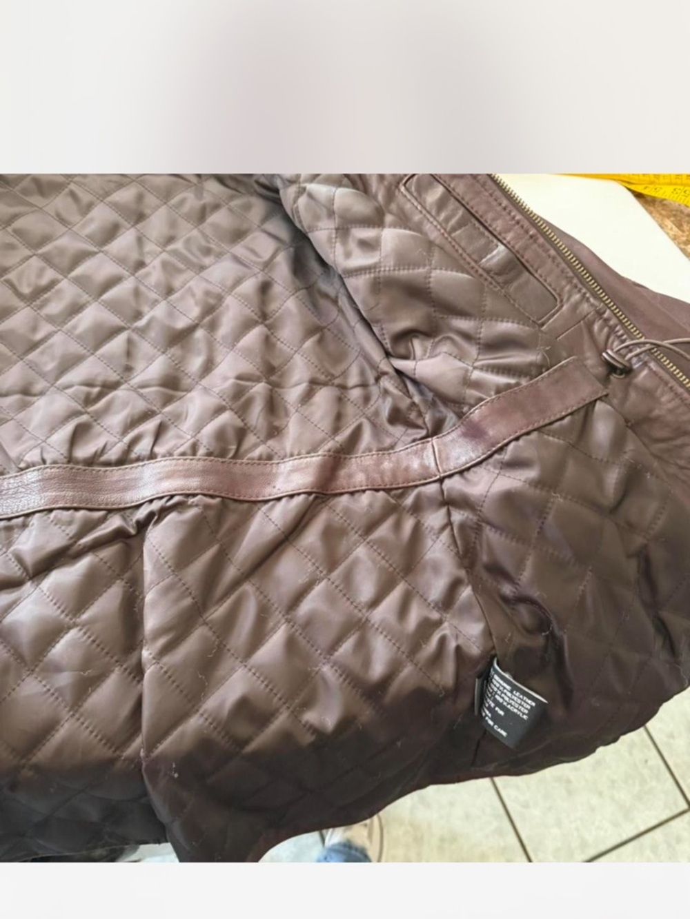 MICHAEL Michael Kors brown leather Utility jacket with distressed look size XS. - Picture 15 of 15